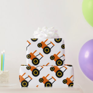 Sinaasappel Tractor Ontwerp Cadeaupapier