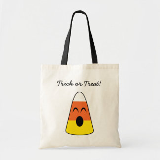 Sinaasappel trick or treat Halloween met snoepmaïs Tote Bag