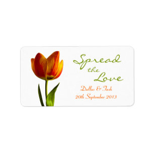 Sinaasappel Tulip Wedding Jam Jar Labels