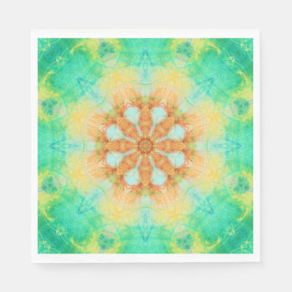 sinaasappel & turquoise mandala | caleidoscooppatr servet