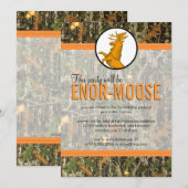 Sinaasappel - Uitnodiging Camo & Moose Birthday (Voorkant / Achterkant)