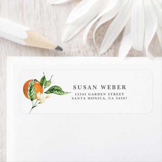 Sinaasappel-uitnodiging Etiket (Insitu)