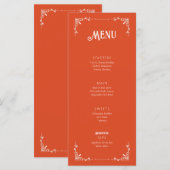  Sinaasappel Verjaardagsmenu Platte Kaart (Voorkant / Achterkant)