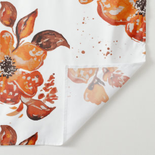 Sinaasappel Waterverf Bloemen I Wandkleed