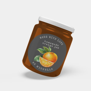 Sinaasappel Waterverf Jam Label Canning Sticker