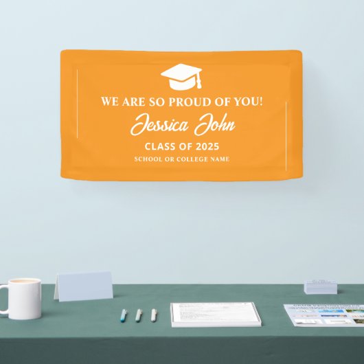 Sinaasappel We zijn zo trots op je afstuderen Spandoek (Beurs)