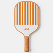 Sinaasappel & White Stripes Country Club Monogram Pickleball Paddle (Voorkant)