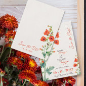   Sinaasappel Wild Flower Script Wedding Save The Date