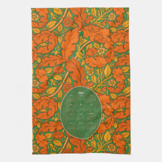 Sinaasappel William Morris Acanthus & Roos Kalende Theedoek