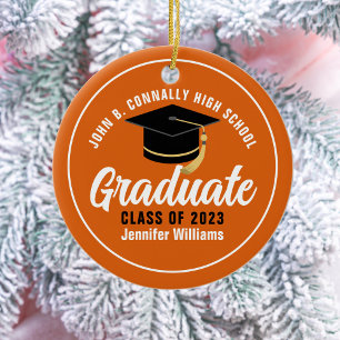 Sinaasappel Wit Afstuderen Custom 2025 Afstuderen Keramisch Ornament