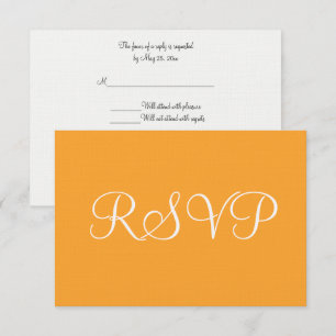 Sinaasappel Wit Bruiloft RSVP Kaartje