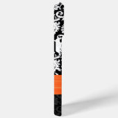 Sinaasappel & Wit Damast Gedrukt Faux Strass Case-Mate iPhone Case (Achterkant / Rechts)