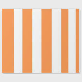Sinaasappel wit gestript eenvoudig modern cadeaupapier (Vlak)