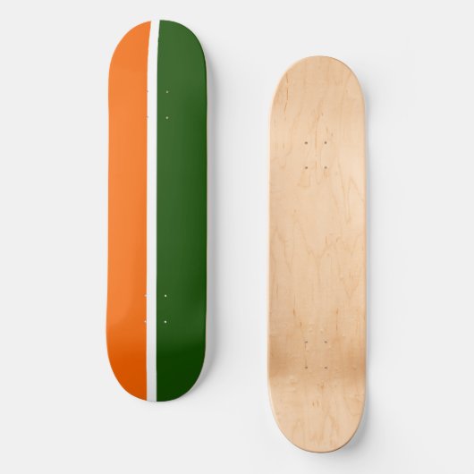 Sinaasappel Wit Groen Plain Kleur Block Design Skateboard (Voorkant)
