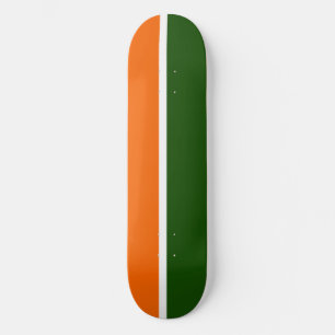 Sinaasappel Wit Groen Plain Kleur Block Design Skateboard