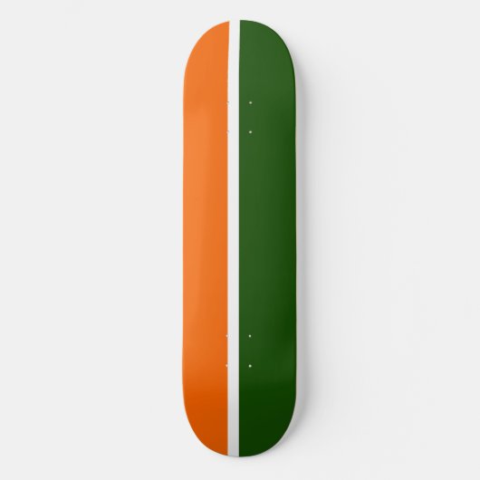 Sinaasappel Wit Groen Plain Kleur Block Design Skateboard (Voorkant)