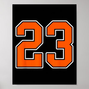 Sinaasappel Wit Nummer 23 Jersey Speler Uniform #2 Poster