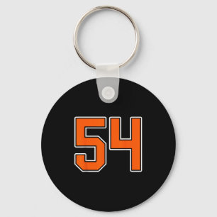 Sinaasappel Wit Nummer 54 Jersey Speler Uniform #5 Sleutelhanger