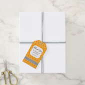 Sinaasappel wit quatrefoil bruiloft dank u Label Cadeaulabel (Met Touw)