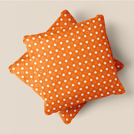 Sinaasappel & Wit Retro Chic Polka Dots Kussen
