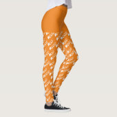 Sinaasappel Wit Spooky Schattige Boo Halloween Kos Leggings (Rechts)