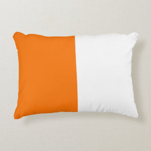 Sinaasappel Wit Twee kleuren Tone Half Split Accent Kussen