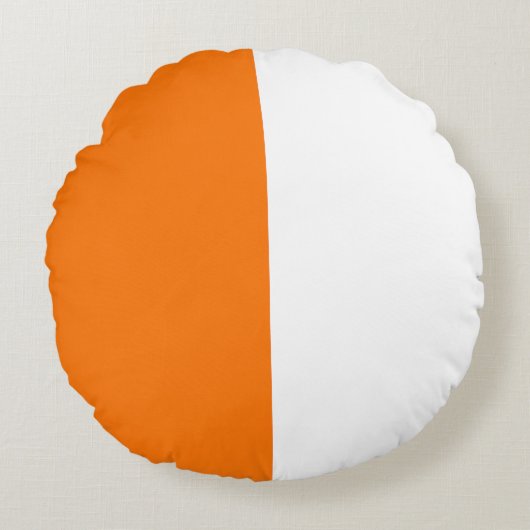 Sinaasappel Wit Twee kleuren Tone Half Split Rond Kussen (Voorkant)