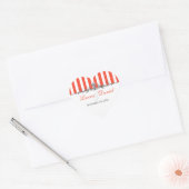 Sinaasappel Wit Zilver Strepen Scroll Bruiloft Sti Hart Sticker (Envelop)