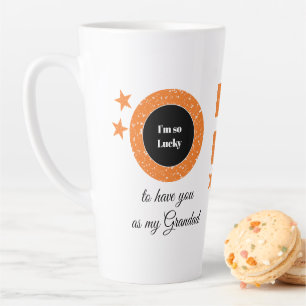 Sinaasappel wit zo gelukkig Grandad met foto Latte Mok