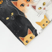 Sinaasappel Wit Zwart Katten Fleece Deken (Hoek)