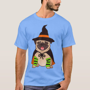 Sinaasappel Witch Pug Cute Dog Halloween Costume P T-shirt