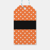 Sinaasappel & Witte Polka Dot Halloween Partij Cadeaulabel (Achterkant)
