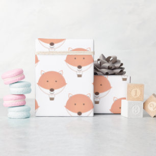 Sinaasappel witte vos warme luchtballon Baby showe Cadeaupapier