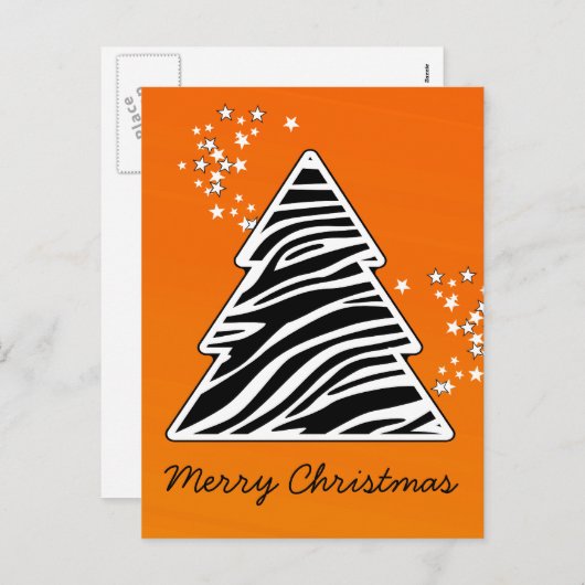 Sinaasappel Zebroodkerstboom Feestdagenkaart (Voorkant / Achterkant)