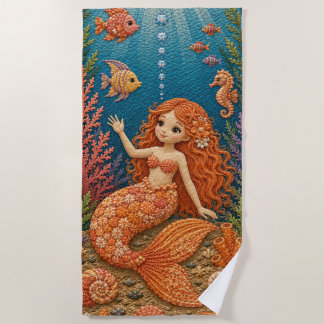 Sinaasappel Zeemeermin Quilt Strandlaken