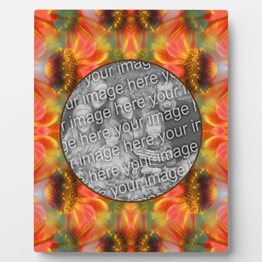 Sinaasappel Zinnia Flower Creëer Uw eigen foto Fotoplaat (Voorkant)