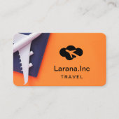 Sinaasappel & Zwart Eenvoudig Reizen Visitekaartje (Voorkant)