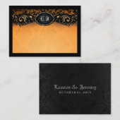 Sinaasappel Zwart Elegant Halloween BLANK Place Ca Plaatskaartje (Voorkant / Achterkant)