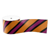 Sinaasappel, zwart en Paarse gestreept Grosgrain Lint (Spoel)