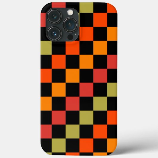 Sinaasappel Zwart geruit Gingham Pattern Case-Mate iPhone Case (Achterkant)