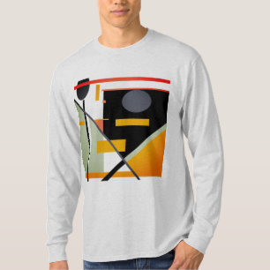 Sinaasappel, Zwart Grijs Geometrische Retro MCM-ge T-shirt