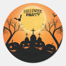 Sinaasappel Zwart Halloween Party Pompoen Graveyar