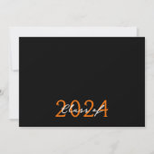 Sinaasappel & Zwart Modern Filmstrip 6 Foto Afstud Kaart (Achterkant)