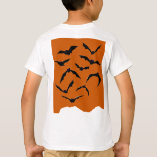 Sinaasappel & Zwart Spooky Modern Happy Halloween  T-shirt