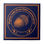 Sinaasappel Zwart spreekwoord Eiken eik bladeren Tegeltje (Voorkant)