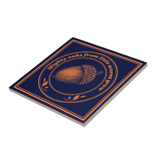 Sinaasappel Zwart spreekwoord Eiken eik bladeren Tegeltje (Zijkant)