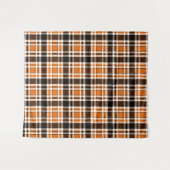 Sinaasappel Zwart Wit Flanel Tartan Pattern Design Wandkleed (Voorkant (horizontaal))