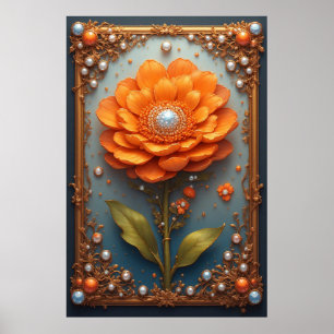 Sinaasappelbloem voor luxe huisdecoratie & cadeau poster