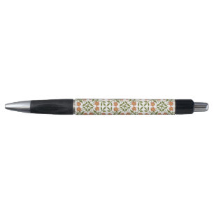 Sinaasappelbloemen, bloempatroon, groen, Boho Pen