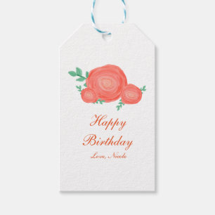 Sinaasappelbloemen Bruiloftsshower Cadeautag met b Cadeaulabel